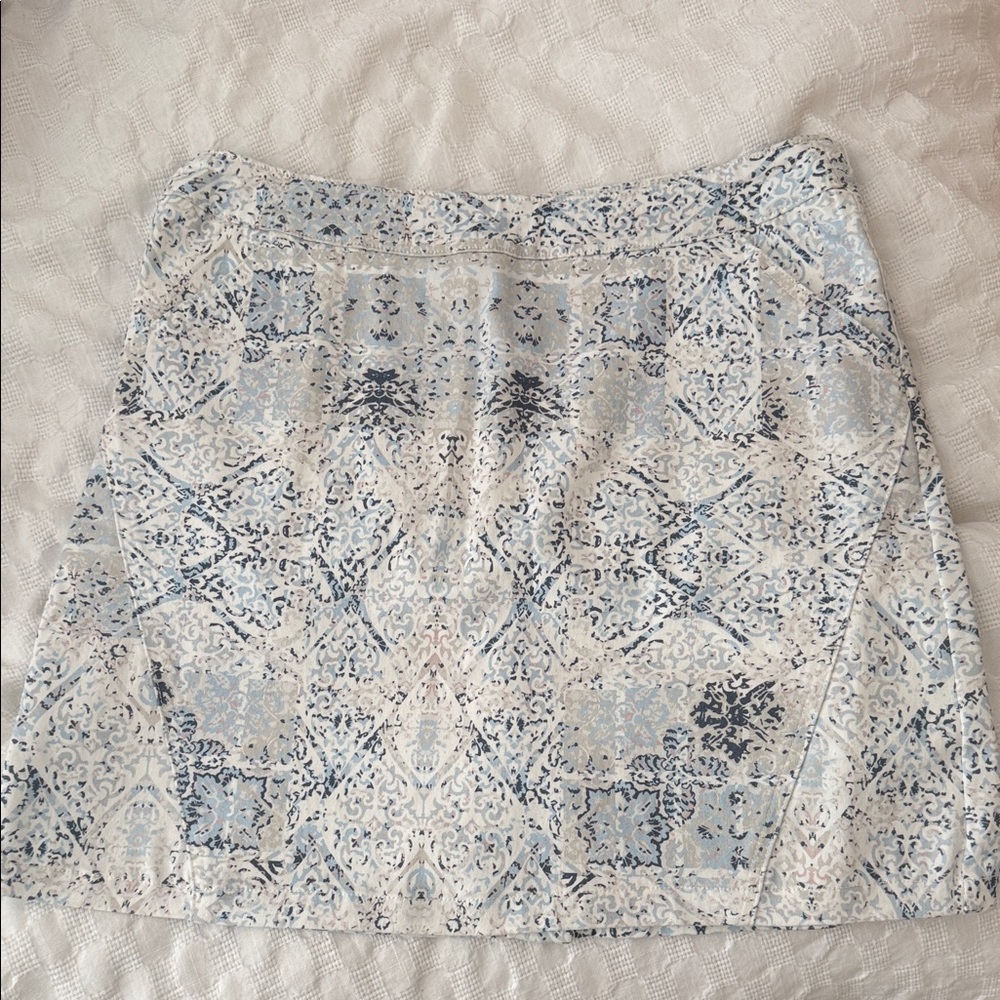 Elegant Blue and White Patterned Skirt